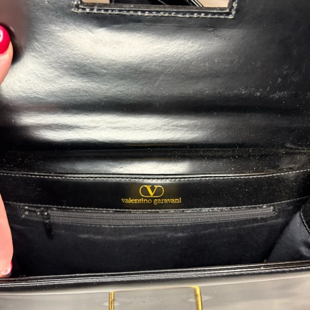 VALENTINO Black Top Handle Leather Bag EUC & STUNNING - Picture 13 of 14